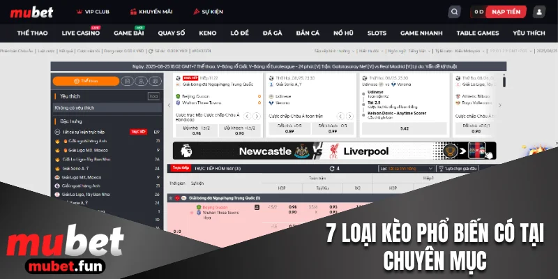 7 loại kèo phổ biến có tại chuyên mục